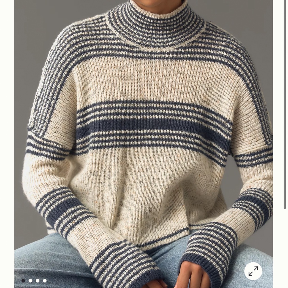 By Anthropologie Turtleneck Striped Sweater